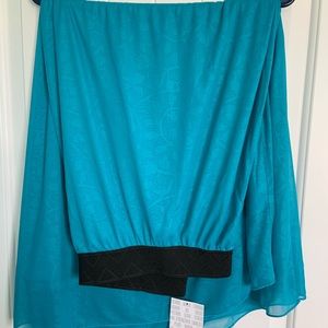 LuLaRoe Lucy Maxi Skirt Teal Embossed Floral New